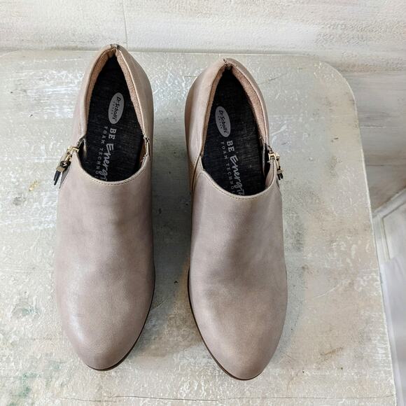 Dr. Scholl's Work It Taupe Wedge Zip Up Ankle Boot Size 9M - Picture 1 of 6